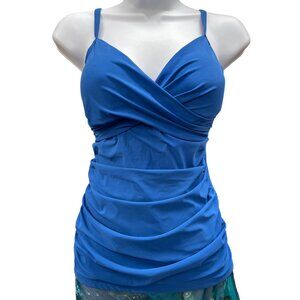 Your Profile Women's Bathing Suit Top Ocean Blue Size 10 NWT SKU 1133